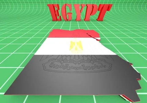 Map illustration of Egypt with map Illustrazione stock