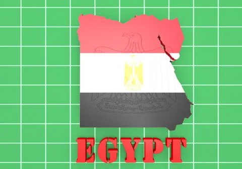 Map illustration of Egypt with map Illustrazione stock