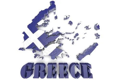 Map illustration of Greece with flag Illustrazione stock