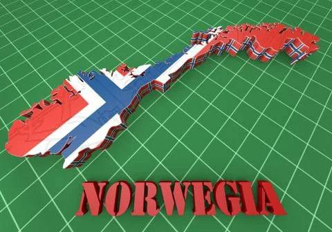 Map illustration of norway Stock-Illustration
