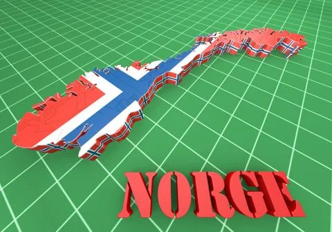 Map illustration of Norway Illustrazione stock