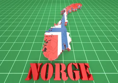 Map illustration of Norway Stock-Illustration