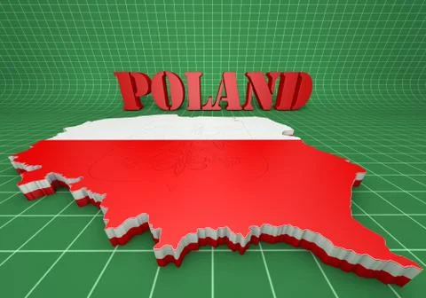Map illustration of poland Illustrazione stock