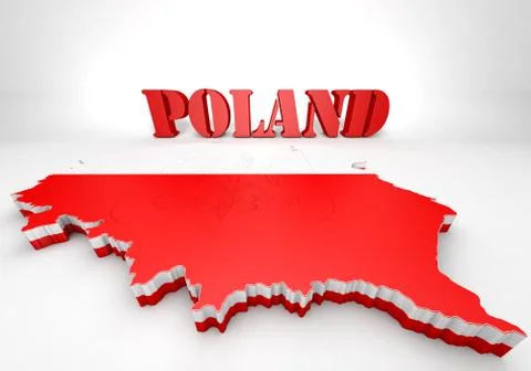 Map illustration of poland Stock-Illustration