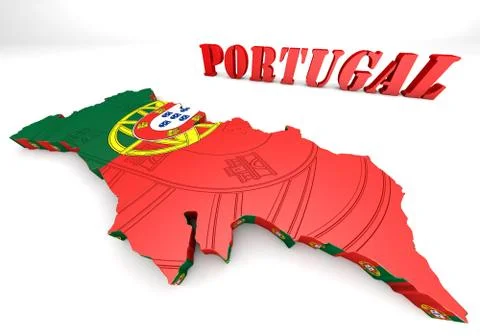 Map illustration of portugal with map Stock-Illustration