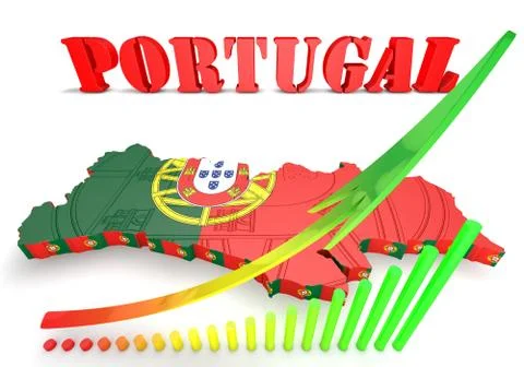 Map illustration of portugal with map Illustration