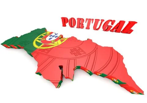 Map illustration of Portugal with map Illustration