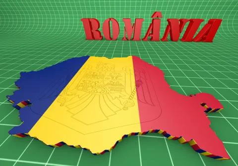 Map illustration of romania Stock-Illustration