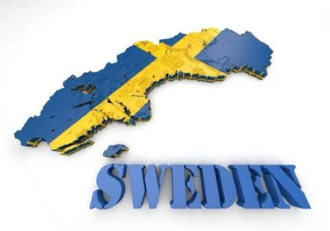 Map illustration of sweden Illustration