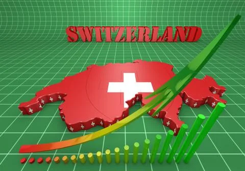 Map illustration of switzerland Illustrazione stock