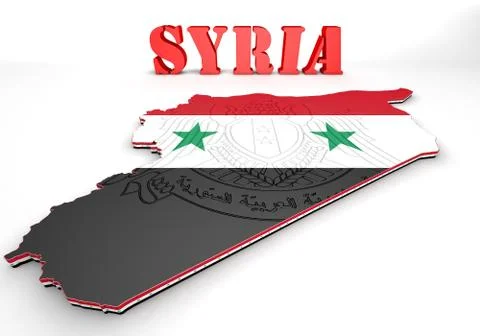 Map illustration of syria with map Illustration