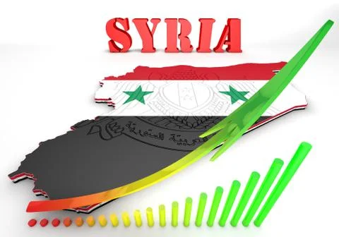 Map illustration of syria with map Stock-Illustration