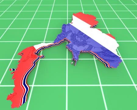 Map illustration of Thailand Иллюстрация