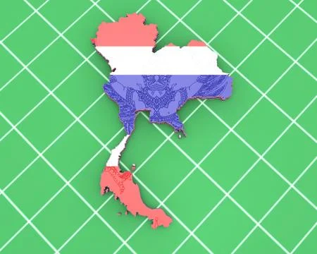 Map illustration of Thailand Illustrazione stock