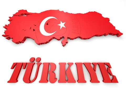 Map illustration of turkey with flag Illustrazione stock