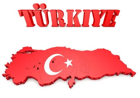 Map illustration of turkey with flag Stock-Illustration
