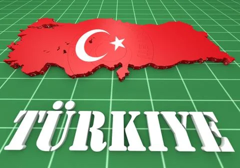 Map illustration of Turkey with flag Иллюстрация