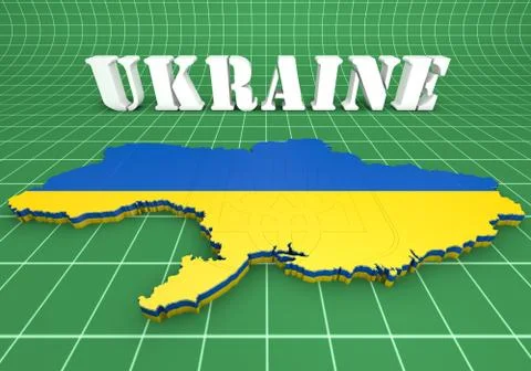 Map illustration of ukraine with flag Illustration