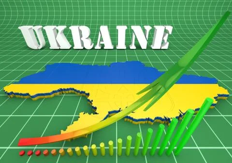 Map illustration of ukraine with flag Illustration