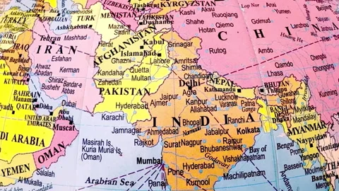 Map of India and China 스톡 동영상 332891506