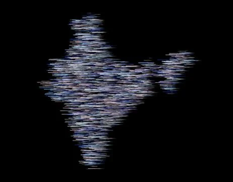 Map of India composed of lines of technological data 스톡 일러스트