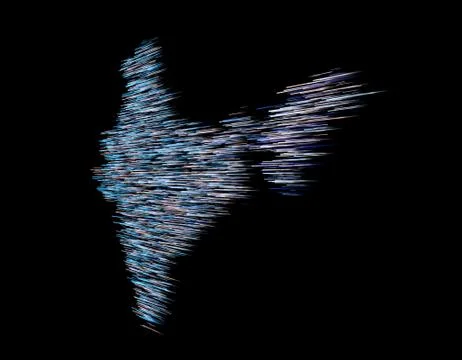 Map of India composed of lines of technological data Stock Illustration