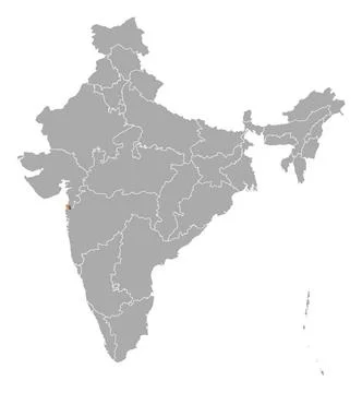 Map of India, Dadra and Nagar Haveli highlighted Political map of India wi... Stock Photos