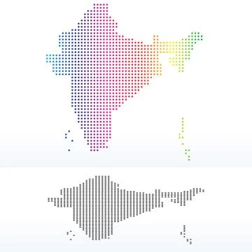 Map of India with Dot Pattern Illustrazione stock