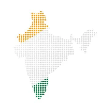 Map of India with flag Stock Illustration