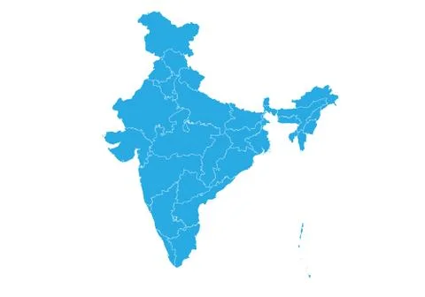 Map of india. High detailed vector map - india. Ilustración de archivo