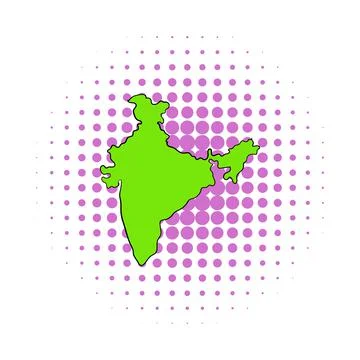 Map of India icon, comics style Stock-Illustration