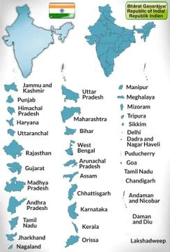Map of india Stock Illustration