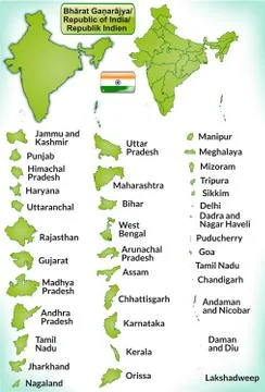 Map of india Stock Illustration