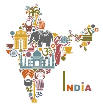 Map of India Stock Illustration