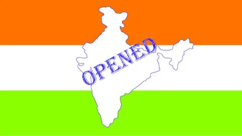 Map of india With opened text on it Stock Illustration