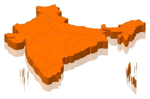 Map of India Political map of India with the several states. Copyright: xZ... Stock Photos
