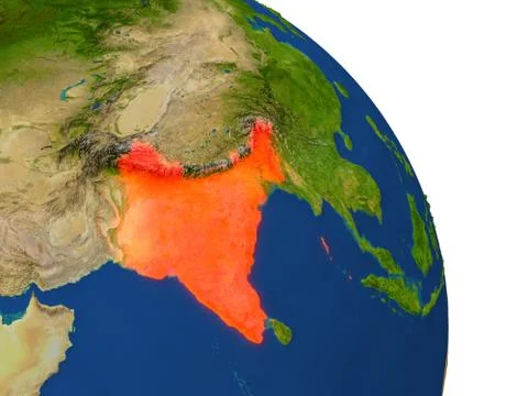 Map of India in red Stock Illustration