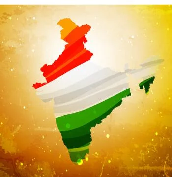 Map of india in textured old background Stock Illustration