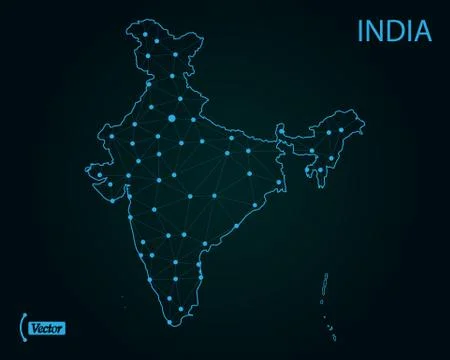 Map of India. Vector illustration. World map Illustrazione stock