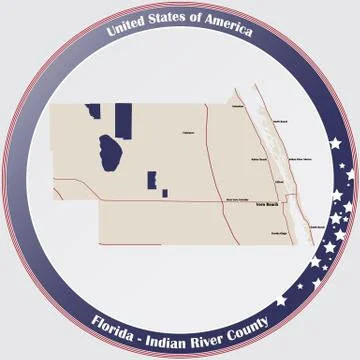 Map of Indian River County in Florida Stock Illustration