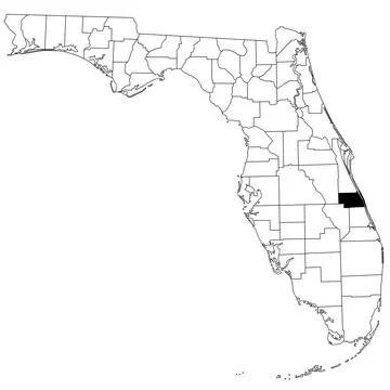 Map of Indian river County in Florida state on white background. single Cou.. Illustrazione stock