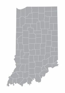 Map of Indiana Stock Illustration