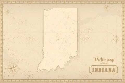 Map of Indiana in the old style Stock Illustration