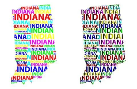 Map of Indiana - vector illustration Stock Illustration