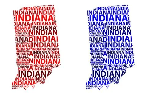 Map of Indiana - vector illustration Ilustração Stock