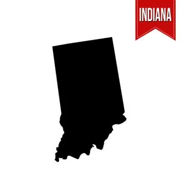 Map of Indiana on white Illustrazione stock
