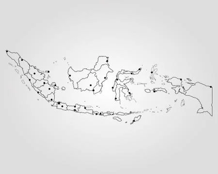 Map of Indonesia Illustrazione stock