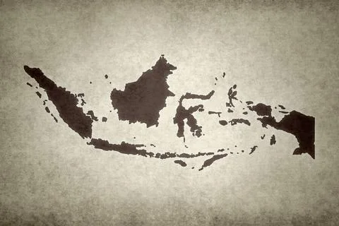 Map of Indonesia on an paper Stock Illustration