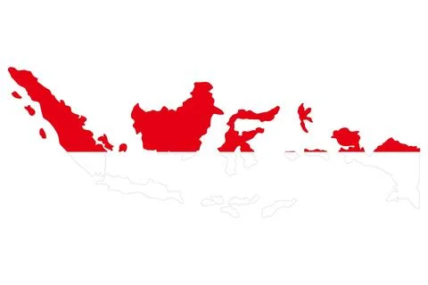 Map of Indonesia with the provinces, filled with a linear gradient. Stock Illustration