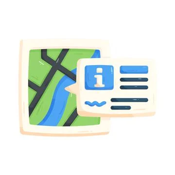 Map with information pop-up Stock Illustration